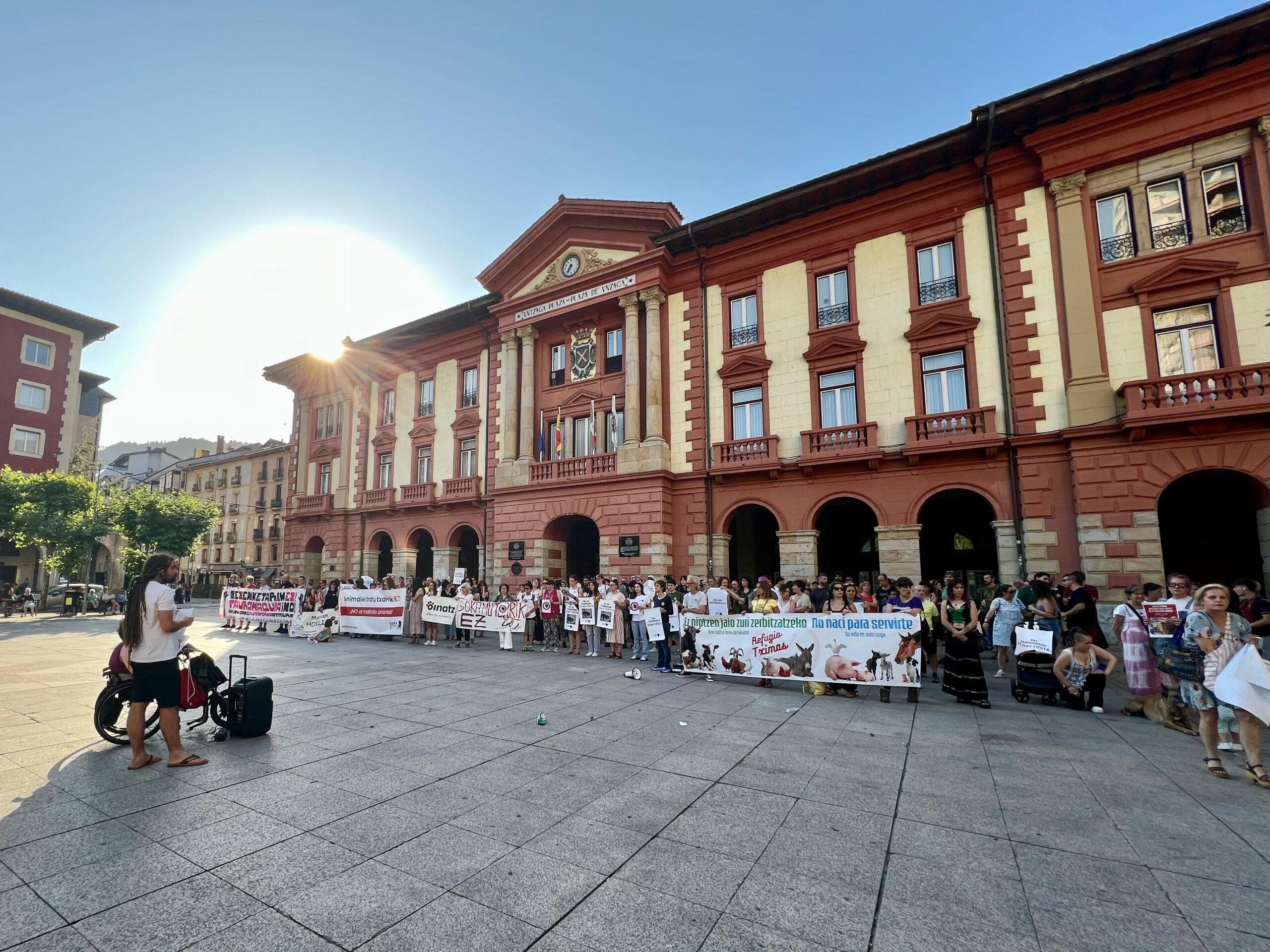 Manifest en protest tegen Sokamuturra in Eibar, Baskenland